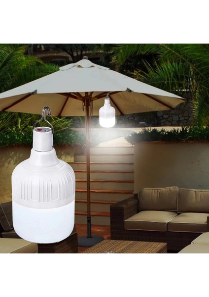 100W USB Şarj Edilebiliracil Durum Işıkları LED Açık Ampul Taşınabilir Çadır Lambası Pil Fener Barbekü Kamp Işık Veranda Sundurma Bahçe Için (Yurt Dışından) modelleri