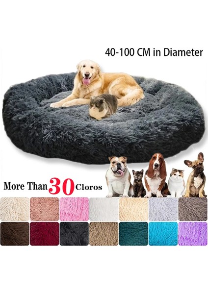 Gd-Tie Boya-Sarı Tarzı 60CM Pet Büyük Köpek Yatağı Rahat Yuvarlak Köpek Kulübesi Ultra Yumuşak Yıkanabilir Köpek ve Kış Sıcak Pet Koltuk Minderi (Yurt Dışından)
