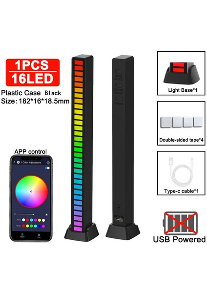 Turuncu Ses Alma Işığı Rgb Renkli LED Işıklar Uygulama Kontrolleri Müzik Ritim Neon Işık Sesle Etkinleştirilen Ortam Atmosferi Gece Işıkları (Yurt Dışından)