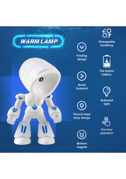 No.18 Boyutu Katlanır Mini LED Masa Lambası Kahraman Karikatürcü Şekli Gece Lambası Masaüstü Süs Dıy Masa Lambası Oturma Odası Festivali Hediye (Yurt Dışından)