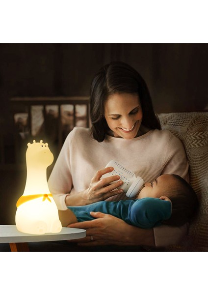 No.5 Boyutu LED Gece Lambası 7 Renk USB Şarj Edilebilir Silikon Yatak Odası Başucu Odası Lambası Dokunmatik Sensör Odası Dekor Çocuklar Için Sevimli Hediye Çocuk (Yurt Dışından)