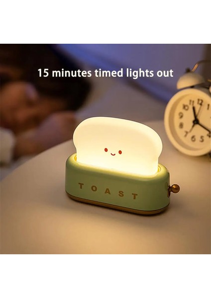 Sarı Sevimli Tost Lambası LED Gece Lambası Ekmek Makinesi Lambaları USB Şarj Edilebilir Başucu Masa Lambası Dekorasyon Yatak Odası Çocuk Çocuklar Hediye (Yurt Dışından) indirimleri
