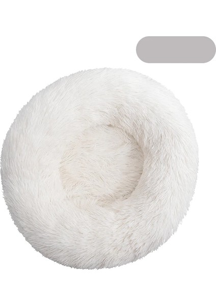 Gd-04-Beyaz Stil 50CM Pet Köpek Yatağı Sıcak Polar Yuvarlak Köpek Kulübesi Evi Uzun Peluş Kış Evcil Orta Büyük Köpekler Için Köpek Yatakları Kediler Yumuşak Kanepe Minder Paspasları (Yurt Dışından)