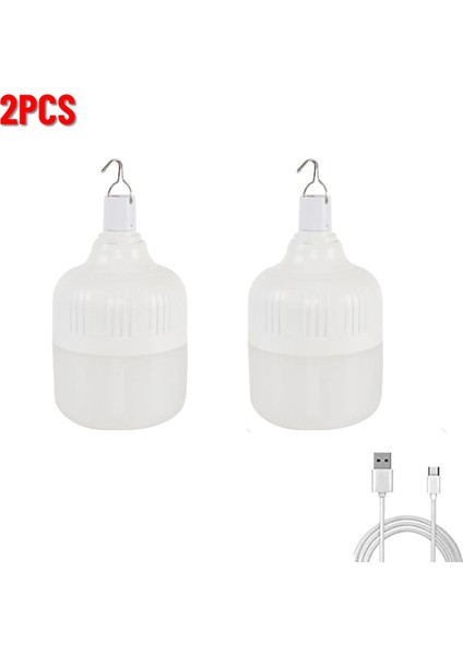 2 Adet 1- Dış Mekan Acil Durum Işıkları USB Şarj Edilebilir LED Kamp Işık 5 Mod Aydınlatma Kanca ile Taşınabilir Fener Çadır Lambası (Yurt Dışından)