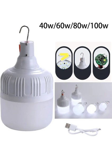 40W Taşınabilir Şarj Edilebilir Ampul 5V USB LED Kamp Gece Beyaz Fenerler Duvar Asılı Acil Durum Çadırları Aydınlatma Pili (Yurt Dışından) fiyatları