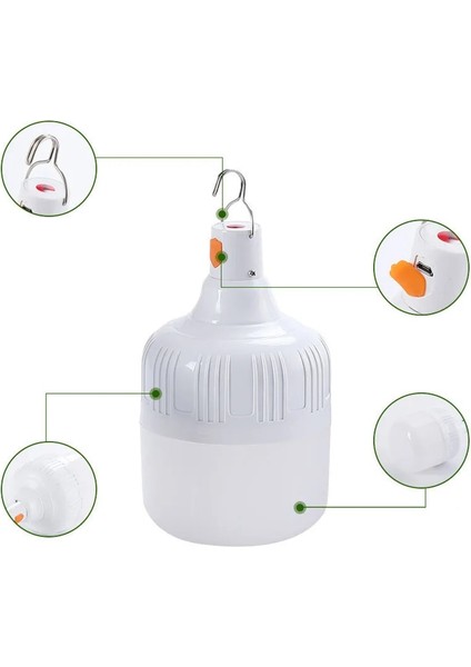 40W Taşınabilir Şarj Edilebilir Ampul 5V USB LED Kamp Gece Beyaz Fenerler Duvar Asılı Acil Durum Çadırları Aydınlatma Pili (Yurt Dışından) fırsatları