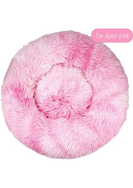 Kravat Boyalı Pembe Tarzı Çap 40CM Pet Köpek Yatağı Uzun Peluş Yastık Yatak Süper Yumuşak Kabarık Kediler Için Rahat Paspaslar Sıcak Uyku Tulumu Kabarık Kış Sıcak Köpek Kulübesi (Yurt Dışından)