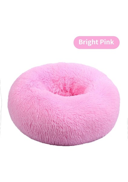 Pembe Tarzı 40CM Süper Yumuşak Pet Yatak Kulübesi Köpek Yuvarlak Kedi Kış Sıcak Uyku Tulumu Uzun Peluş Büyük Köpek Yastık Mat Taşınabilir Kedi Malzemeleri (Yurt Dışından)