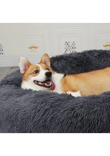 Pembe Tarzı 40CM Süper Yumuşak Pet Yatak Kulübesi Köpek Yuvarlak Kedi Kış Sıcak Uyku Tulumu Uzun Peluş Büyük Köpek Yastık Mat Taşınabilir Kedi Malzemeleri (Yurt Dışından) modelleri