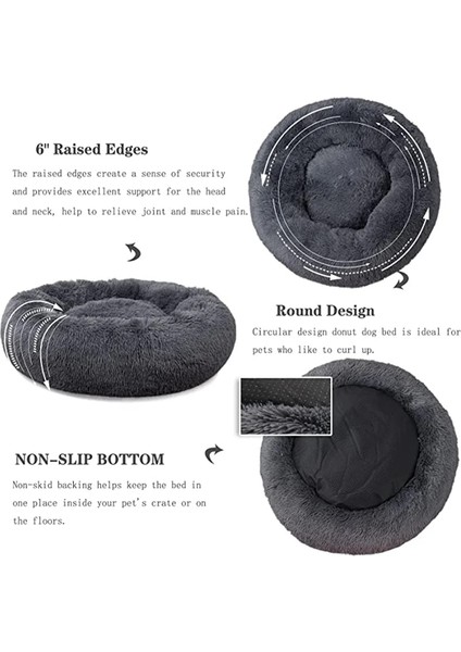 Pembe Tarzı 40CM Süper Yumuşak Pet Yatak Kulübesi Köpek Yuvarlak Kedi Kış Sıcak Uyku Tulumu Uzun Peluş Büyük Köpek Yastık Mat Taşınabilir Kedi Malzemeleri (Yurt Dışından) fırsatları