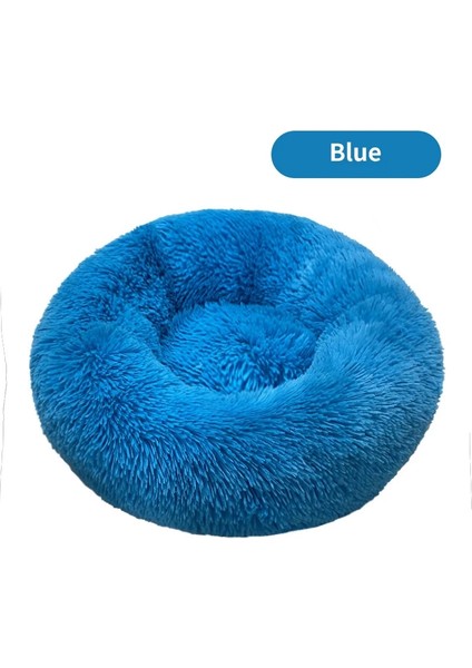 Mavi Stil 40CM Süper Yumuşak Pet Yatak Kulübesi Köpek Yuvarlak Kedi Kış Sıcak Uyku Tulumu Uzun Peluş Büyük Köpek Yastık Mat Taşınabilir Kedi Malzemeleri (Yurt Dışından)