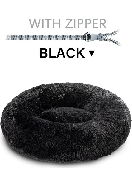 Siyah Stil XS-40CM Süper Pet Kral Köpek Yatağı Zip Kanepe Çıkarılabilir Köpek Uyku Yatağı Yıkanabilir Donut Sakinleştirici Uzun Peluş Köpek Yatakları Xxl Ayrılabilir Köpek Evi (Yurt Dışından)