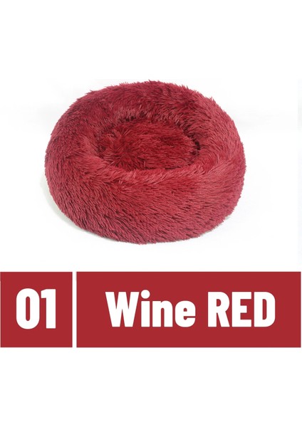 Şarap Kırmızısı Stili XXS-25CM Tlny Uzun Peluş Kedi Yatak Ev Yavrusu Mat Kış Sıcak Uyku Kediler Yuva Yumuşak Uzun Peluş Köpek Sepeti Pet Yastık Taşınabilir Pet Yatak (Yurt Dışından)