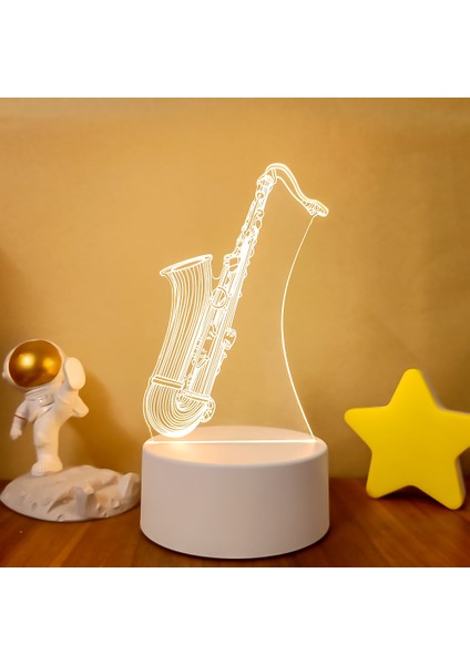 No.2 Boyutu Yeni 3D Illusion Bebek Gece Lambası Nota Hologram Gece Lambası Ev Dekorasyon Için USB Lamba Müzik Hatıra Sıcak Beyaz Işıklar (Yurt Dışından)