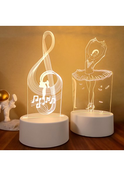 No.2 Boyutu Yeni 3D Illusion Bebek Gece Lambası Nota Hologram Gece Lambası Ev Dekorasyon Için USB Lamba Müzik Hatıra Sıcak Beyaz Işıklar (Yurt Dışından) fiyatları