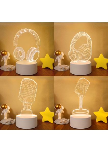 No.2 Boyutu Yeni 3D Illusion Bebek Gece Lambası Nota Hologram Gece Lambası Ev Dekorasyon Için USB Lamba Müzik Hatıra Sıcak Beyaz Işıklar (Yurt Dışından) indirimleri