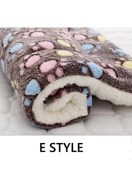 E Stil Stili L69X52CM Yumuşak Flanel Kalınlaşmış Pet Yumuşak Polar Ped Pet Battaniye Yatak Mat Yavru Köpek Kedi Kanepe Yastık Ev Halısı Sıcak Tutmak Uyku Örtüsü (Yurt Dışından)