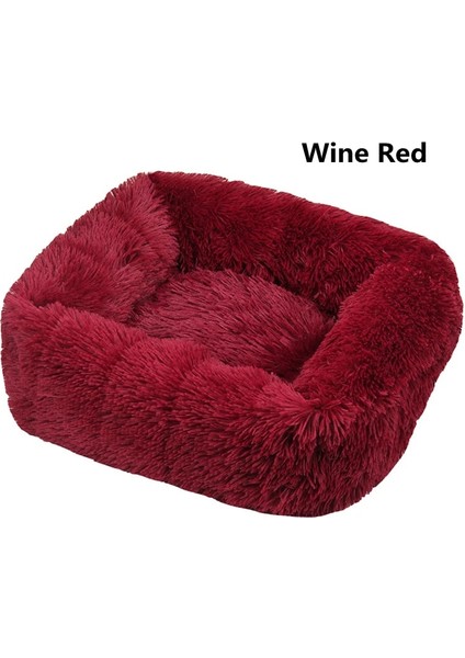 Şarap Kırmızısı Tarzı S 55X45X20CM Uzun Peluş Kare Köpek Yatağı Çok Renkli Pet Yatakları Küçük Orta Büyük Evcil Hayvanlar Için Kedi Mat Süper Yumuşak Kış Sıcak Uyku Paspasları (Yurt Dışından)