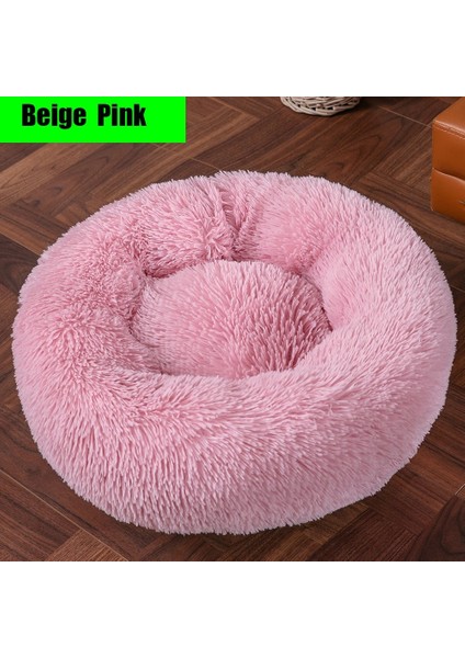 Bej Pembe Tarzı L ÇAPI60CM Kalın Cutton Yuvarlak Köpek Yatağı Süper Yumuşak Uzun Peluş Pet Kedi Mat Köpekler Için Yuva Yastık Yatak Kış Sıcak Evcil Hayvan Kanepe Köpek Kulübesi (Yurt Dışından)