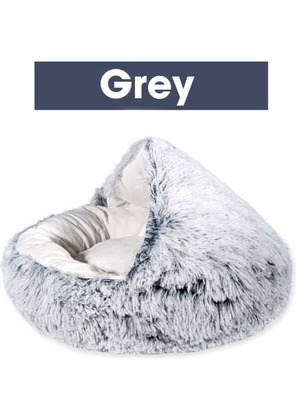 Gri Tarzı 40CM Yeni Sıcak Köpek Yatağı Kedi Mat Yuvarlak Peluş Yumuşak Ev Kanepe Uyku Pet Sepeti Köpekler Kediler Yuva Köpek Yatakları Uyku Tulumu Paspasları (Yurt Dışından)