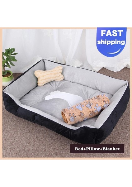 3 Parça G Stili M-60X45X15CM Pet Yatak Küçük Orta Büyük Köpek Için Sıcak Battaniyeler Köpekler Için Süper Yumuşak Pet Yataklar Yıkanabilir Ev Kedi Yavrusu Için Pamuk Kulübesi Mat (Yurt Dışından) fiyatları