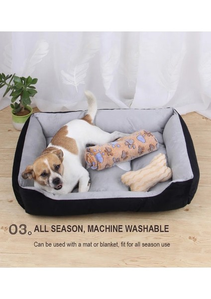 3 Parça G Stili M-60X45X15CM Pet Yatak Küçük Orta Büyük Köpek Için Sıcak Battaniyeler Köpekler Için Süper Yumuşak Pet Yataklar Yıkanabilir Ev Kedi Yavrusu Için Pamuk Kulübesi Mat (Yurt Dışından) fırsatları