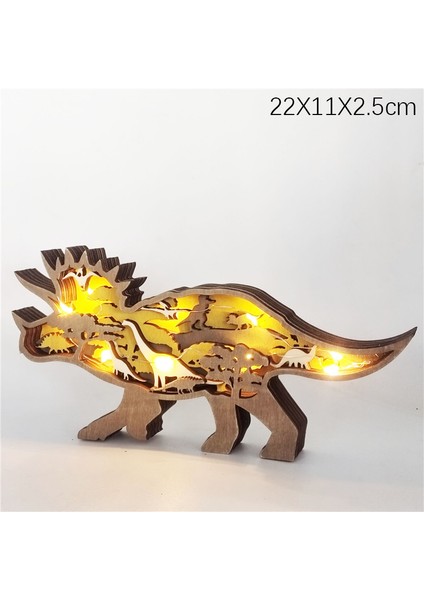 10-Triceratops Masaüstü LED Gece Lambası Ahşap Hayvan Süs Çocuklar Hediyeler Fener Yatak Odası Dekoru Gece Lambası Noel Dekorasyon Ev Duvar Için (Yurt Dışından)
