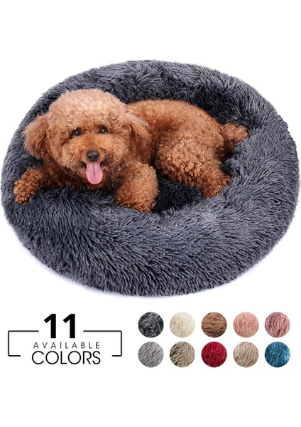 Fermuar Bej Kahverengi Tarzı XS-40CM Yuvarlak Köpek Yatağı Ev Köpek Mat Uzun Peluş Kediler Yuva Köpek Sepeti Pet Yastık Yumuşak Sıcak Uyku Evcil Hayvan Malzemeleri Kış (Yurt Dışından) modelleri