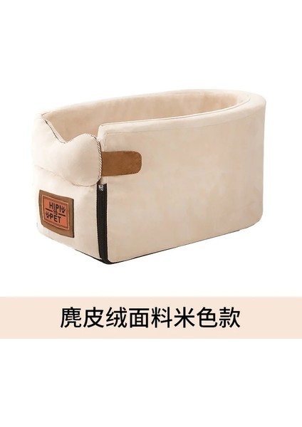Oval Bej Tarzı 42X20X22CM Köpek Araba Koltuğu Merkezi Kontrol Kaymaz Köpek Taşıyıcıları Güvenli Araba Kol Dayama Kutusu Küçük Köpek Pet Araba Koltuğu Için Booster Kulübesi Yatak (Yurt Dışından)
