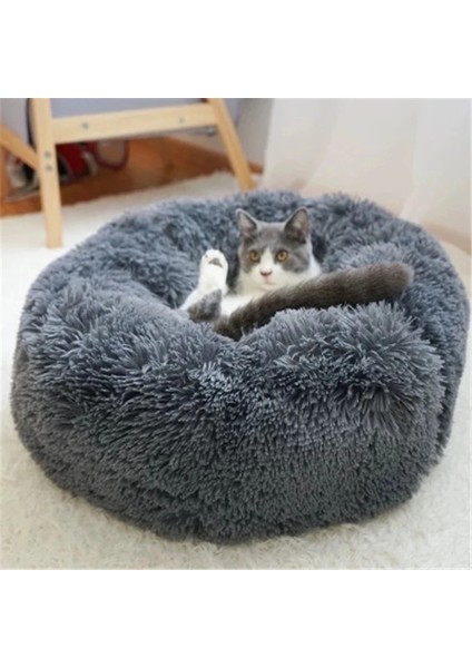 Koyu Yeşil Tarzı 40 cm Yuvarlak Kedi Yatak Süper Yumuşak Uzun Peluş Pet Köpek Yatağı Kış Sıcak Derin Uyku Yastığı Köpek Mat (Yurt Dışından) fiyatları