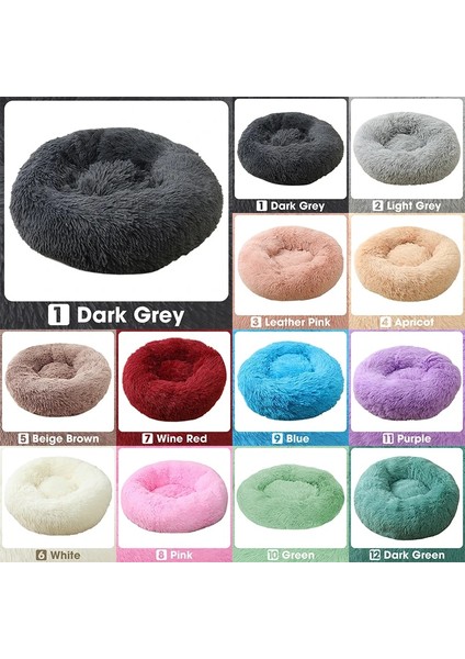 Koyu Yeşil Tarzı 40 cm Yuvarlak Kedi Yatak Süper Yumuşak Uzun Peluş Pet Köpek Yatağı Kış Sıcak Derin Uyku Yastığı Köpek Mat (Yurt Dışından) modelleri
