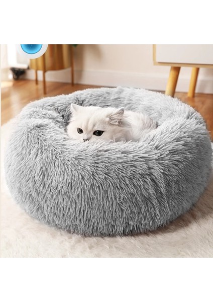 Shanhua Shop Sıcak Beyaz Tarzı 50CM Pet Köpek Yatağı Rahat Donut Sarılma Yuvarlak Köpek Kulübesi Ultra Yumuşak Yıkanabilir Köpek ve Kedi Yastık Yatağı Kış Sıcak Kanepe (Yurt Dışından)