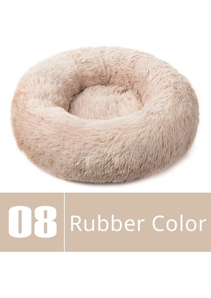 Kauçuk Renk Stili M-60CM Yuvarlak Köpek Yatağı Ev Köpek Mat Uzun Peluş Kediler Yuva Köpek Sepeti Pet Yastık Yumuşak Sıcak Uyku Evcil Hayvan Malzemeleri Kış (Yurt Dışından)