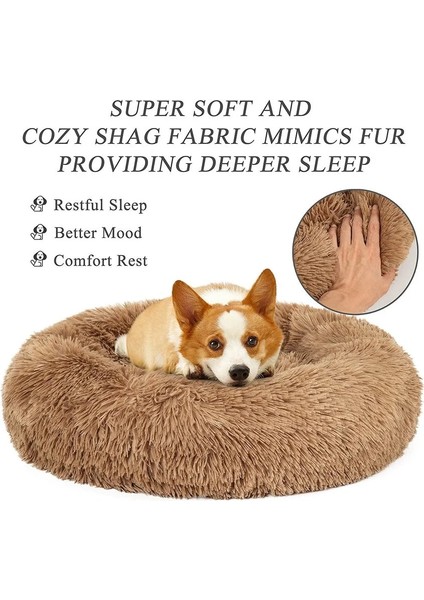 x Stili Çap 60CM Köpek Yatağı Uzun Itmeli Pet Yatak Yıkanabilir Nefes Alabilir Köpek Yatakları Büyük Köpekler Için Sıcak Köpek Evi Küçük Orta Büyük Köpek Için Yumuşak Köpek Kanepesi (Yurt Dışından) indirimleri