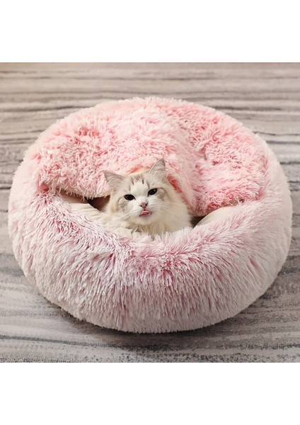 Yeşil Stil 35CM Yeni Stil Pet Köpek Kedi Yatağı Yuvarlak Peluş Kedi Sıcak Yatak Ev Küçük Köpekler Için Yumuşak Uzun Peluş Yatak Kediler Yuva 2 In 1 Kedi Yatak (Yurt Dışından) modelleri