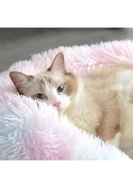 Cilt Pembe Tarzı S-50CM Pet Yatak Köpek Kedi Yuvarlak Sıcak Uyku Mat Uzun Peluş Köpek Yastık Taşınabilir Kedi Malzemeleri Kediler Yuva Kanepe Köpek Aksesuarları (Yurt Dışından) fırsatları