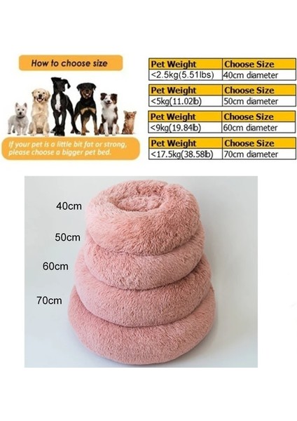 Koyu Yeşil Tarzı 40 cm Yuvarlak Kedi Yatak Süper Yumuşak Uzun Peluş Pet Köpek Yatağı Kış Sıcak Derin Uyku Yastığı Köpek Mat (Yurt Dışından) fırsatları
