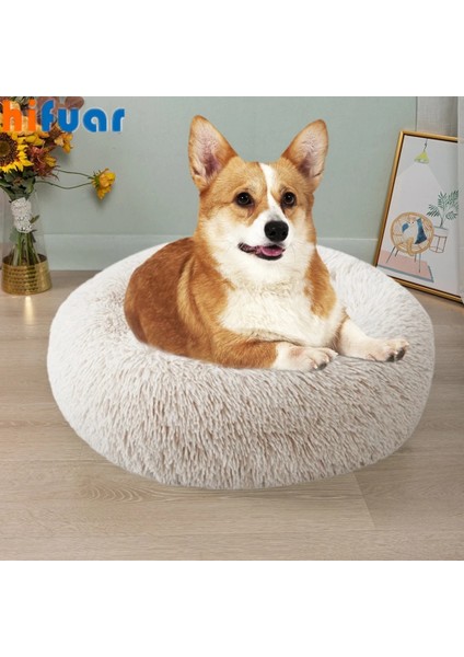 Gül Pembe Tarzı Çap 50CM Süper Yumuşak Köpek Kulübesi Köpek Yatağı Yuvarlak Uzun Peluş Sıcak Kedi Yatağı Hafif Pet Uyku Sepeti Kabarık Rahat Dokunmatik Evcil Hayvan Ürünleri (Yurt Dışından) fiyatları