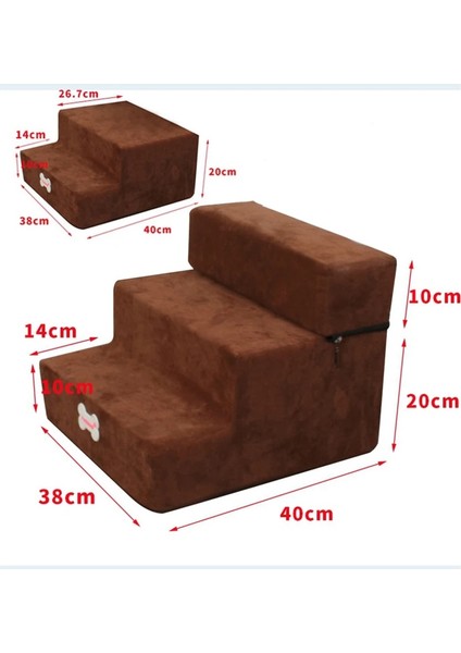 Gri Tarzı 3 Adım 35X30X30CM Köpek Merdivenleri Pet Merdivenler Köpek Evi Için Ayrılabilir Küçük Köpek Kedi Pet Rampa Merdiveni Kaymaz Çıkarılabilir Köpekler Yatak Merdivenleri (Yurt Dışından) fırsatları
