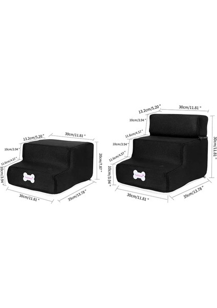 Siyah Stil 2 Adım 35X30X20CM Katmanlar Pet Köpek Merdivenleri Basamak Pazen Katlanabilir Sökülebilir Pet Tırmanma Merdiveni Montajı Çıkarılabilir Çekyat Köpek Merdivenleri Basamaklar (Yurt Dışından)
