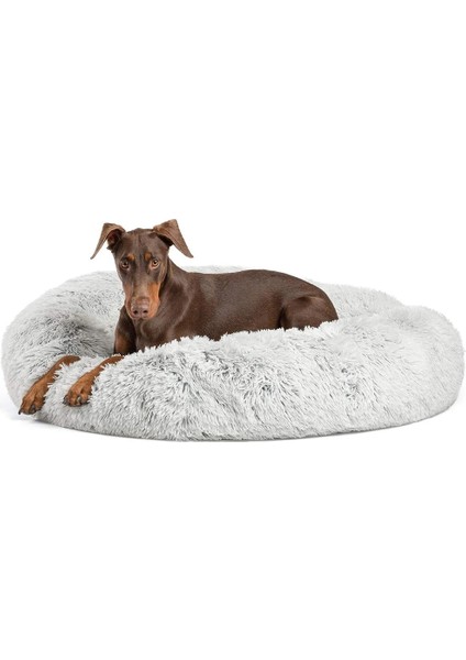 Gd-Tie Boya-Sarı Tarzı 50CM Pet Köpek Yatağı Sıcak Polar Yuvarlak Köpek Kulübesi Evi Uzun Peluş Kış Evcil Köpek Orta Büyük Köpekler Için Yastık Kediler Yumuşak Koltuk Minderi (Yurt Dışından)