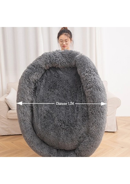Gd-Tie Boya-Sarı Tarzı 50CM Pet Köpek Yatağı Sıcak Polar Yuvarlak Köpek Kulübesi Evi Uzun Peluş Kış Evcil Köpek Orta Büyük Köpekler Için Yastık Kediler Yumuşak Koltuk Minderi (Yurt Dışından)