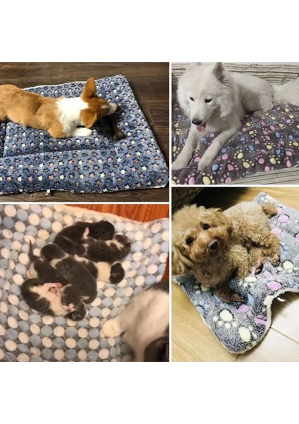 Ayı Tarzı Pembe S 49X32CM Köpek Yatak Mat Pet Battaniye Mat Battaniye Kediler Içinkalınlaştırılmış Pet Polar Ped Yatak Mat Yavru Köpek Kanepe Yastık Uyku Örtüsü (Yurt Dışından)