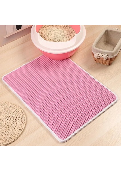 Pembe Tarzı L 45X60CM Pet Kedi Kumu Mat Çift Katmanlı Kumu Kedi Yatak Pedleri Evcil Hayvanlar Çöp Kutusu Mat Pet Ürün Yatağı Kediler Için Ev Temiz Mat (Yurt Dışından)