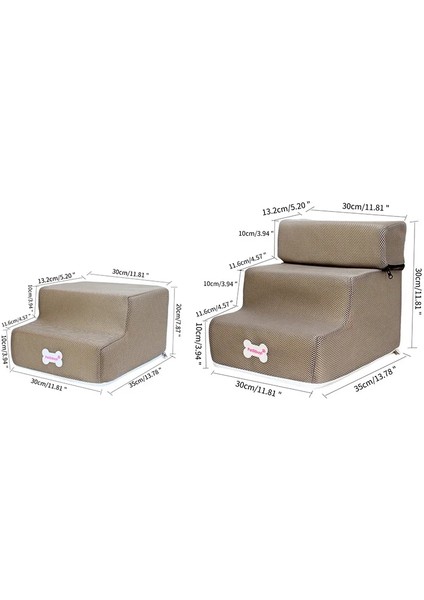 Haki Stili 2 Adım 35X30X20CM Köpek Merdivenleri Pet Merdivenler Köpek Evi Için Ayrılabilir Küçük Köpek Kedi Pet Rampa Merdiveni Kaymaz Çıkarılabilir Köpekler Yatak Merdivenleri (Yurt Dışından)