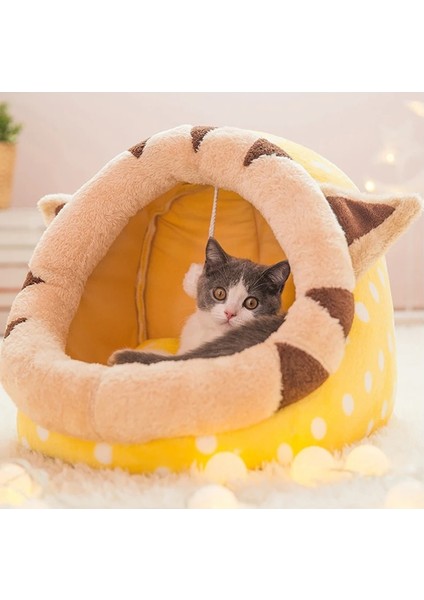 No.4 Tarzı S Beden Kedi Yatağı Kapalı Pet Çadır Sıcak Yumuşak Yastık Novetly Kulübeler Rahat Ev Tüm Mevsim Küçük Orta Köpek Kediler Için Uyku Yatakları Yuva (Yurt Dışından) indirimleri