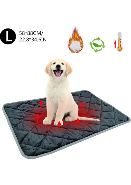 Gri L Tarzı Pet Mat Köpek Yatağı Kendinden Isıtmalı Pet Pedleri Köpek Battaniyesi Kedi Yatağı Pet Termal Mat Battaniye Kanepe Minderi Ev Halısı Sıcak Tutmak Uyku Örtüsü (Yurt Dışından)