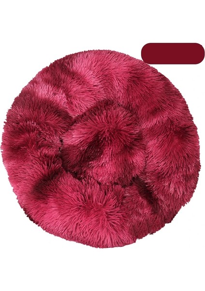 Gd-Tie Boya-Kırmızı Şarap Tarzı 50CM Pet Büyük Köpek Yatağı Rahat Yuvarlak Köpek Kulübesi Ultra Yumuşak Yıkanabilir Köpek ve Kış Sıcak Pet Koltuk Minderi (Yurt Dışından)
