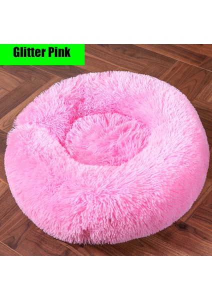 Parlak Pembe Tarzı S ÇAPI40CM Kalın Cutton Yuvarlak Köpek Yatağı Süper Yumuşak Uzun Peluş Pet Kedi Mat Köpekler Için Yuva Yastık Yatak Kış Sıcak Evcil Hayvan Kanepe Köpek Kulübesi (Yurt Dışından)