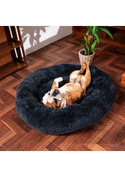 Parlak Pembe Tarzı S ÇAPI40CM Kalın Cutton Yuvarlak Köpek Yatağı Süper Yumuşak Uzun Peluş Pet Kedi Mat Köpekler Için Yuva Yastık Yatak Kış Sıcak Evcil Hayvan Kanepe Köpek Kulübesi (Yurt Dışından)